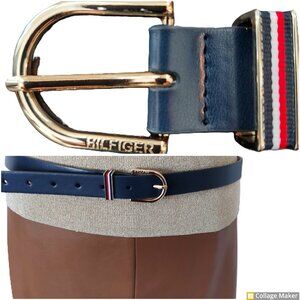 Tommy Hilfiger Faux Leather Belt Sz XL 47" Total, adjustable 44"-38"
